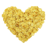 Huitich gold artificial rose petals arranged in a heart shape made of artificial silk rose petals